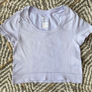 All in Motion Seamless Ribbed Women's Light Purple Crop Top Sz M